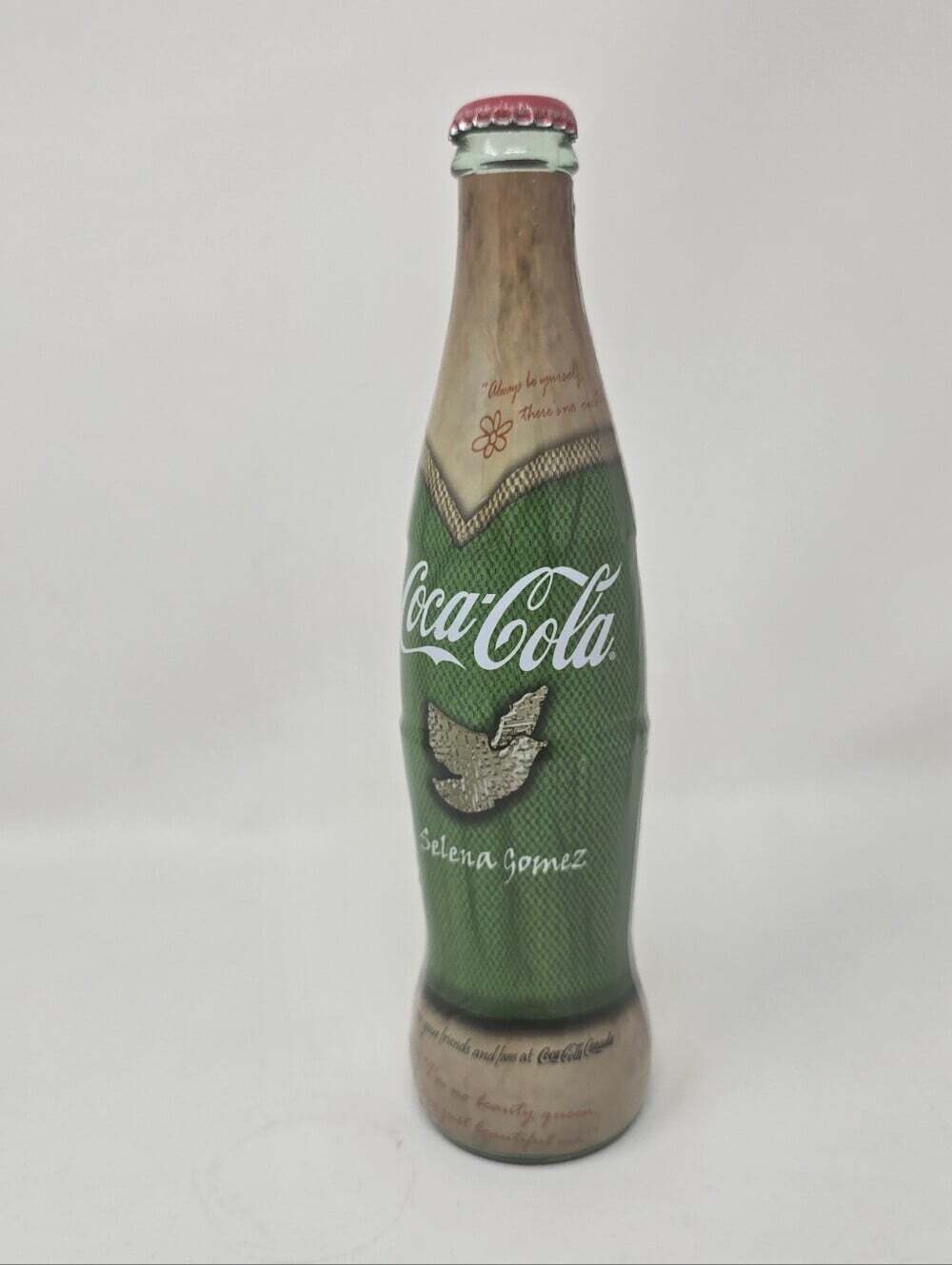 Limited Edition Selena Gomez Coca Cola Glass Bottle Coke 9.5" RARE